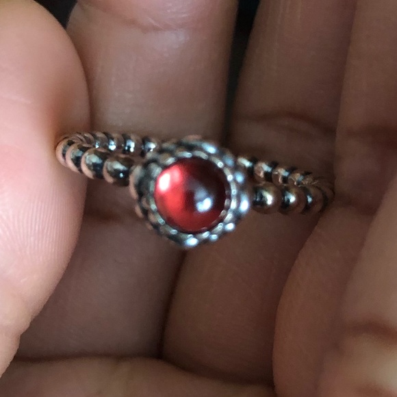 Pandora Red Gemstone Rhinestone Ring US 8.5 - Picture 2 of 7
